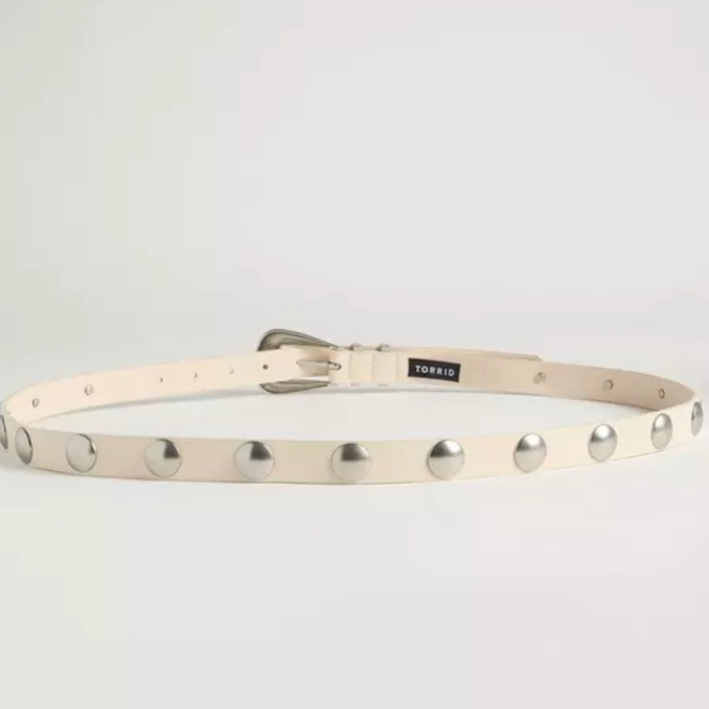 NWOT Torrid Beige Western Studded Faux Leather Belt - Picture 3 of 3